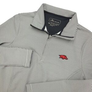 Peter Millar Pullover Womens XS Black White‎ Striped Arkansas Razorbacks UPF 50+